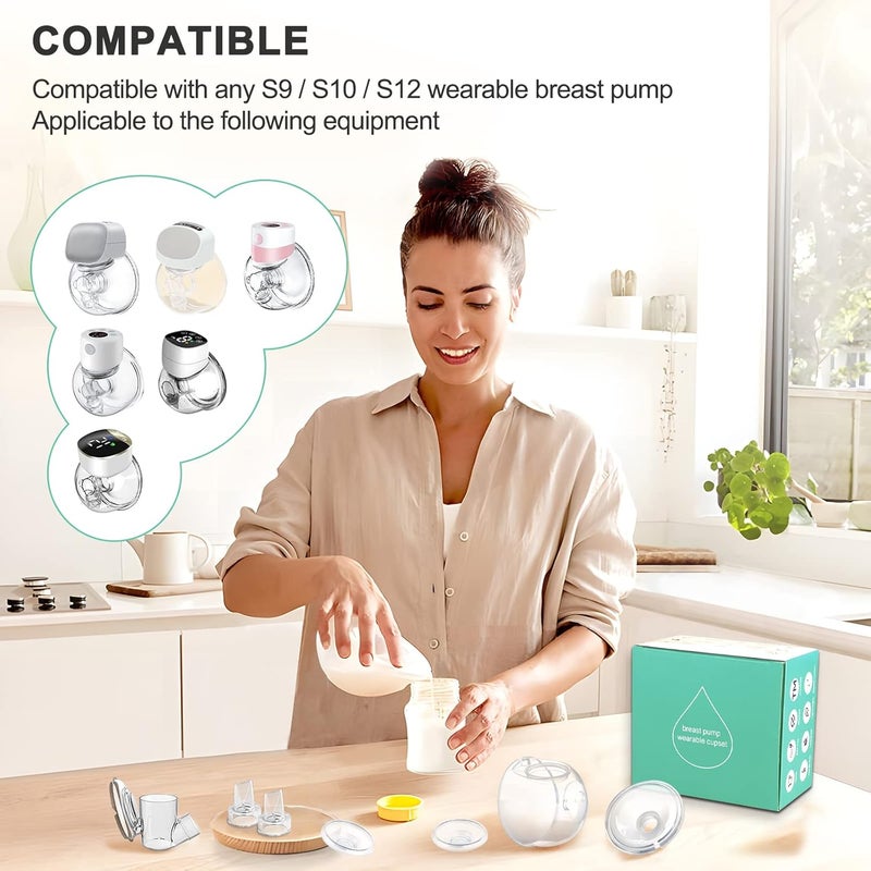 PDFans Wearable Breast Pump Parts Milk Collector Cup Accessories 24mm Compatible with MomcozyTSRETE S9S10S12 Pump Replacement Parts1 Whole Bowl Extra 1pcs Duckbill ValveSilicone Diaphragm - Image 4