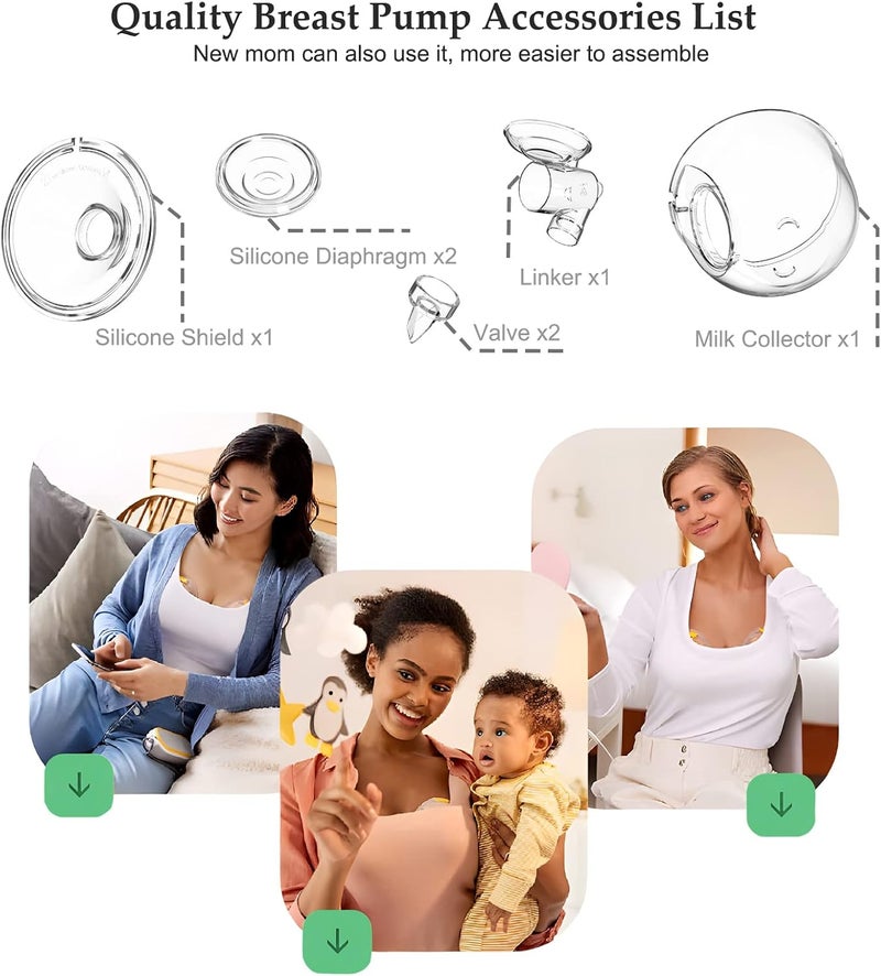 PDFans Wearable Breast Pump Parts Milk Collector Cup Accessories 24mm Compatible with MomcozyTSRETE S9S10S12 Pump Replacement Parts1 Whole Bowl Extra 1pcs Duckbill ValveSilicone Diaphragm - Image 5