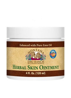 Montana Emu Ranch Montana Emu Ranch - Herbal Skin Ointment - 4 Ounce Jar - for Pet and Livestock - Made with Pure Emu Oil 