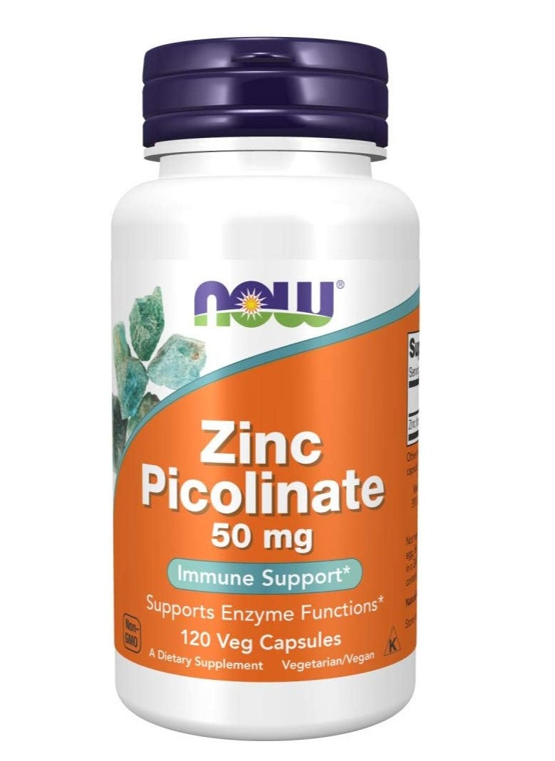 now Zinc Picolinate 50mg 120 Veg Capsules  - Image 1
