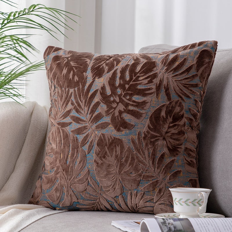 Internet Red Maple Leaf Cushion Office Nap Good Living Room Cushion Bedside Large Backrest Pillowcase Cut Velvet - Image 1