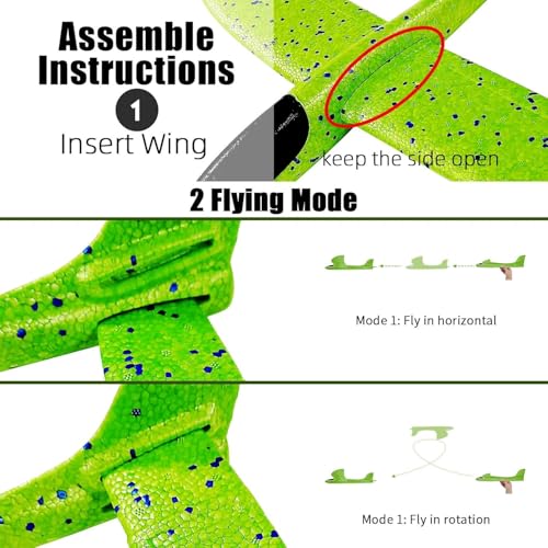 Vyndicca 6Pack Airplane Toys 175 Large Throwing Foam Plane 2 Flight Modes Outdoor Sports Birthday Party Favors Gifts for 37 Year Olds - Image 4