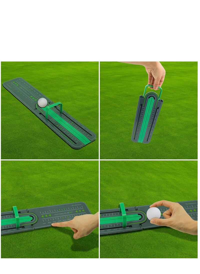 Excefore Golf Precision Distance Putting Drill - Putting Gate Practice Tool, Golf Training Putters, Putting Mirror, Putting Mat, Trainer Aid for Putting Green, Alignment Rail Precision Distance Control  - Image 2