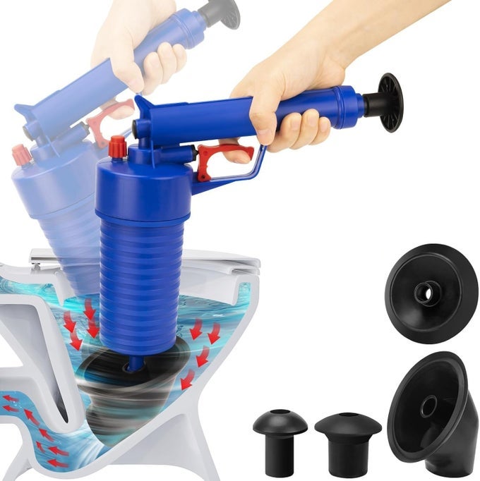 AIR POWER DRAIN HIGH PRESSURE POWERFUL MANUAL SINK PLUNGER OPENER CLEANER PUMP FOR BATH TOILETS BATHROOM SHOWER KITCHEN CLOGGED PIPE BATHTUB