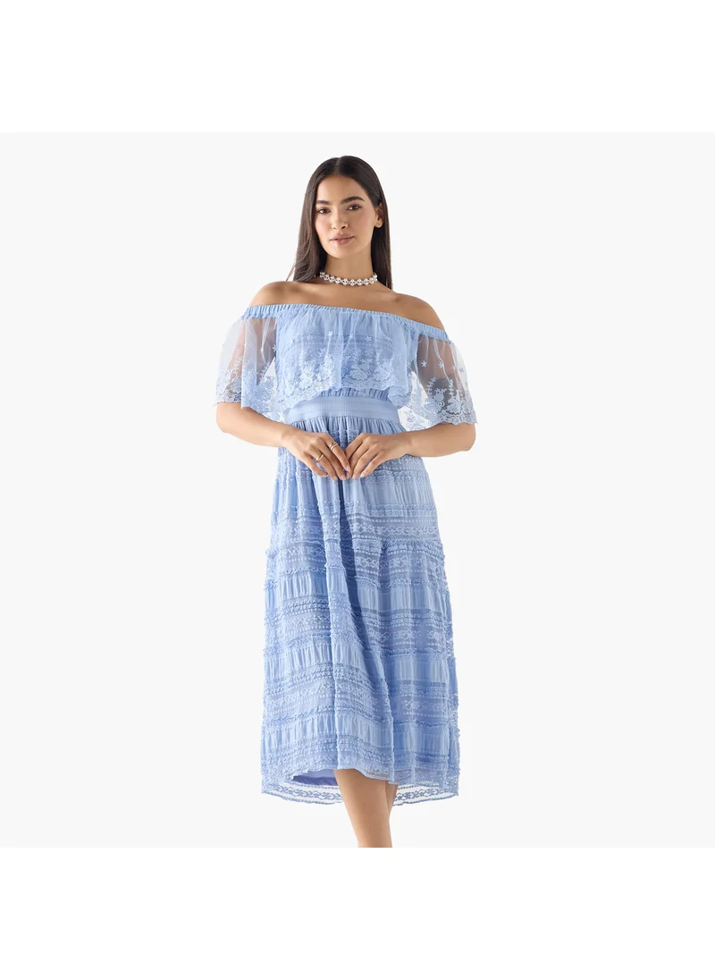 تواكستريمز 2Xtremz Embroidered Off Shoulder Dress