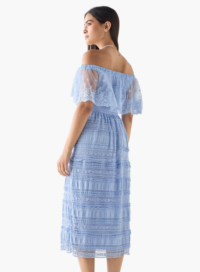 تواكستريمز فستان مطرز بكتف مكشوف - Image 3