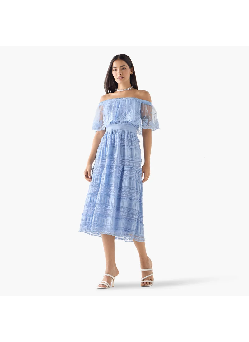 تواكستريمز 2Xtremz Embroidered Off Shoulder Dress