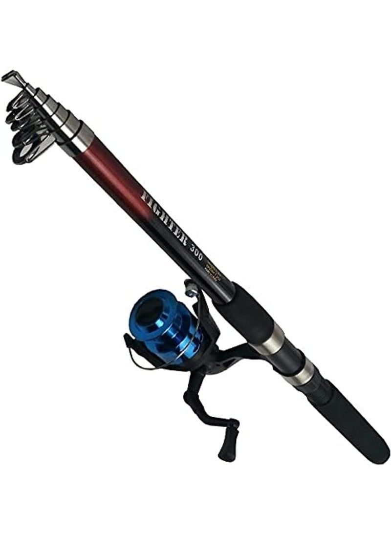 سنارة صيد سمك بطول 3 متر مع بكرة صيد بحجم ST-7000 بسرعة 5.1:1 طول الخيط 300 متر مقاس 0.45 - Image 1