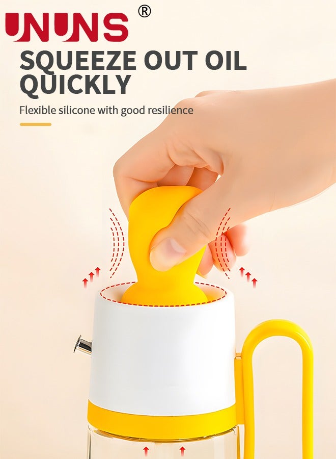يو إن يو إن أس Oil Dispenser Bottle,Dropper Measuring Oil Dispenser Bottle 500ml With Silicone Brush 2 In 1,For Kitchen Cooking,Frying,Baking,BBQ Pancake,Air Fryer,Marinating - Image 3