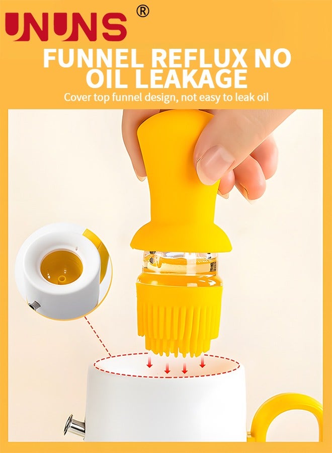 يو إن يو إن أس Oil Dispenser Bottle,Dropper Measuring Oil Dispenser Bottle 500ml With Silicone Brush 2 In 1,For Kitchen Cooking,Frying,Baking,BBQ Pancake,Air Fryer,Marinating - Image 4