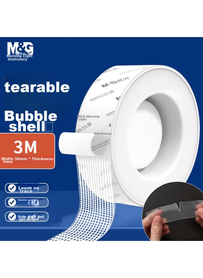 ام اند جي Chenguang (m&g) القرطاسية، شريط لاصق ثنائي الوجه نانو غير مرئي للتمزيق، 30mm*3m*1mm، قوقعة مع جوانب غير لاصقة، لاصق متعدد الوظائف لزخارف رأس السنة، شريط تثبيت، لفة واحدة Ajd957aw - Image 1