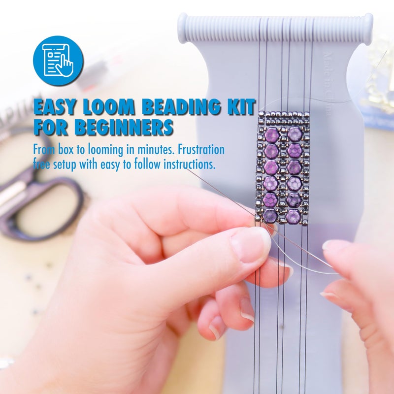 Beadalon Jewel Loom Kit with Bag, Needle & Threader â€“ Complete Starter Set for Bracelets & Woven Designs - Image 5