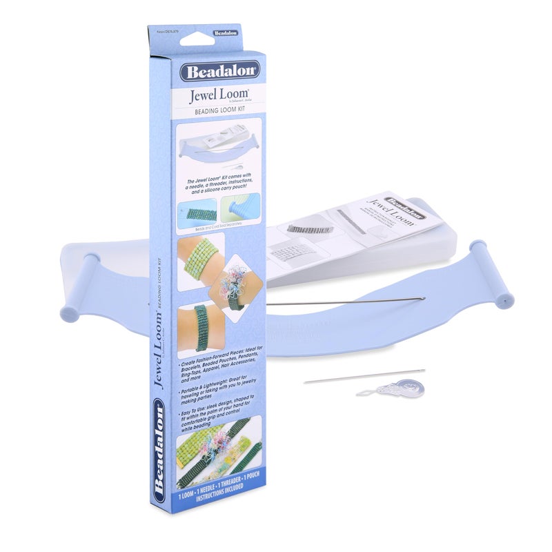 Beadalon Jewel Loom Kit with Bag, Needle & Threader â€“ Complete Starter Set for Bracelets & Woven Designs - Image 1
