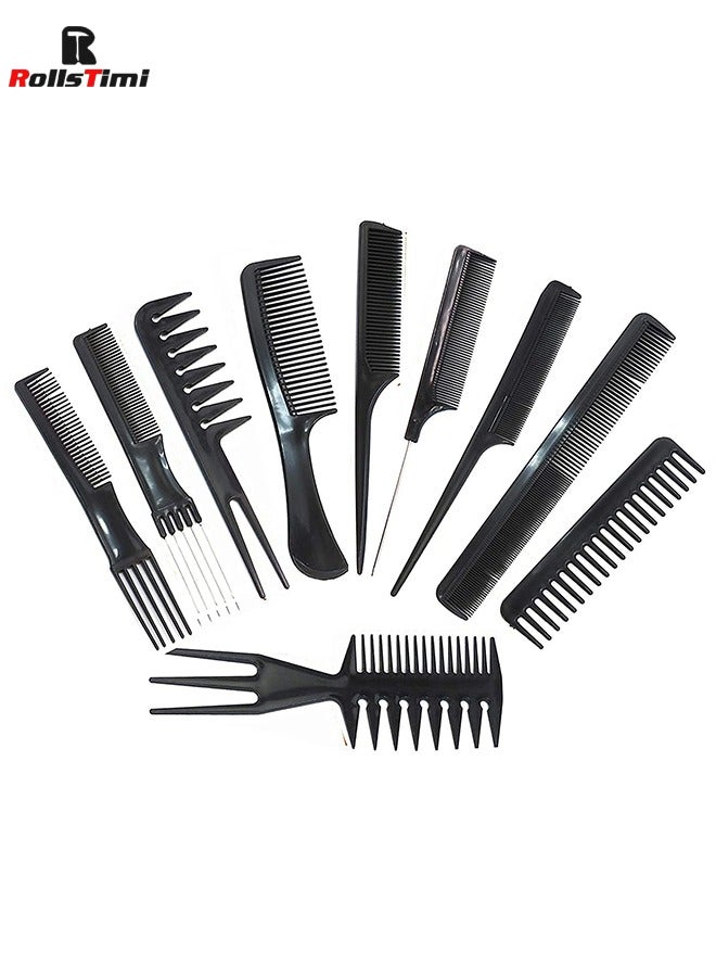 RollsTimi  10 Pcs Styling Hair Comb Hair Stylists Professional Styling Comb Set Variety Pack Great for All Hair Types & Styles Hair Styling Tool - Image 1