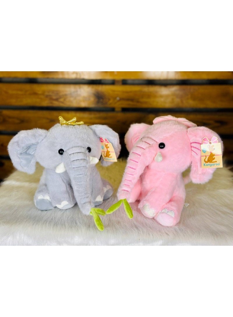 Soft Elephant Plush Toy for Kids | Cute Stuffed Animal | Plush Elephant Doll in Assorted Colors