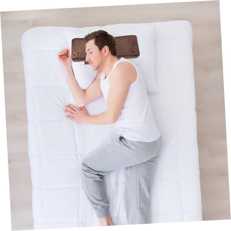Ergonomic Sauna Pillow Solid Wood Neck Support Cervical Massage for Bed Stool Use - Image 5