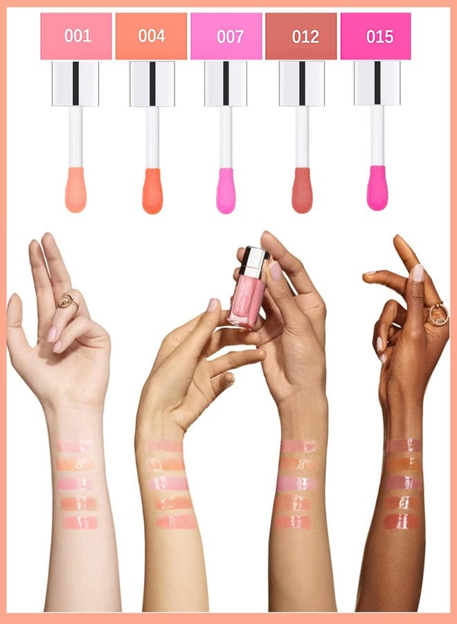 LYSdefeu Hydrating Plumping Lip Glow Oil,Tinted Lip Gloss Lip Stain,Glow Reviver Lip Oil,Long Lasting Moisturizing Clear Lip Plumping Oil Tint for Lip Care and Dry Lips,Women's Day Makeup Gift for Women-004 - Image 5