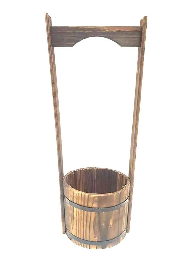 HOME TASTE Hometaste Wooden Garden Planters,Bucket Barrel Planters,Rustic Decorative Flower Beds Water Wishing Well Pail Outdoor Indoor Home Decor. 