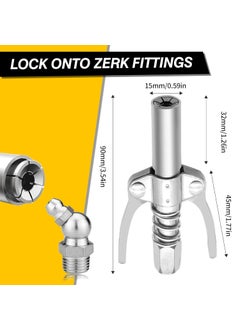 Keaa Grease Gun Coupler Double Handle Quick Lock Release Grease Tips Ends Couplers Rated 10000 PSI Compatible with All Grease Guns 18 NPT Fittings 1PC  - Image 4