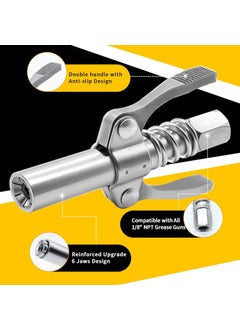 Keaa Grease Gun Coupler Double Handle Quick Lock Release Grease Tips Ends Couplers Rated 10000 PSI Compatible with All Grease Guns 18 NPT Fittings 1PC  - Image 3