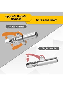 Keaa Grease Gun Coupler Double Handle Quick Lock Release Grease Tips Ends Couplers Rated 10000 PSI Compatible with All Grease Guns 18 NPT Fittings 1PC  - Image 2