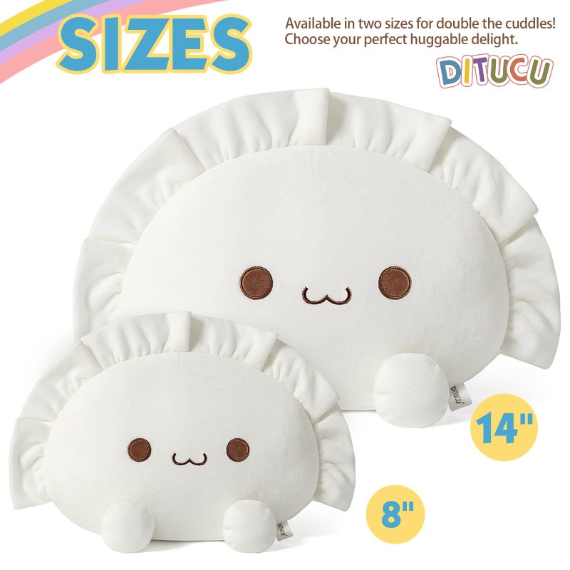 Ditucu Cute Dumpling Plush Pillow Funny Food Soup Stuffed Animal Plushies Toys Soft Hugging Gifts for Kids White 8 inch - Image 2