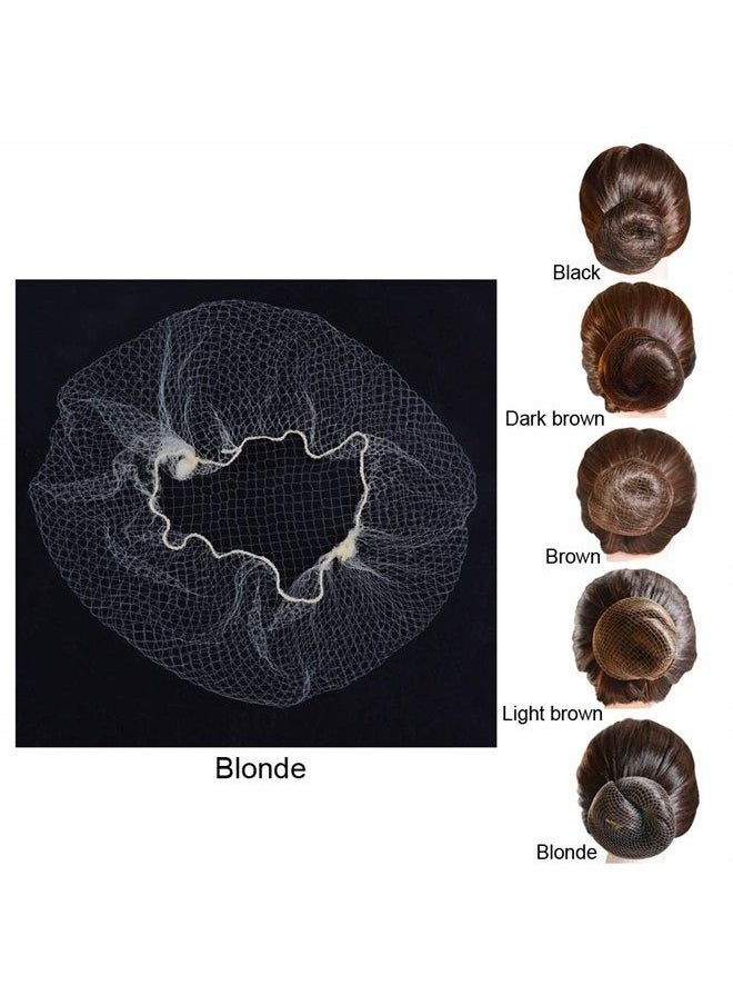 yantaisiyu 50pcs Hairnet Hair Net For Bun Invisible Elastic Mesh 20inch 50cm (Bulk Packing,Blonde)  - Image 4