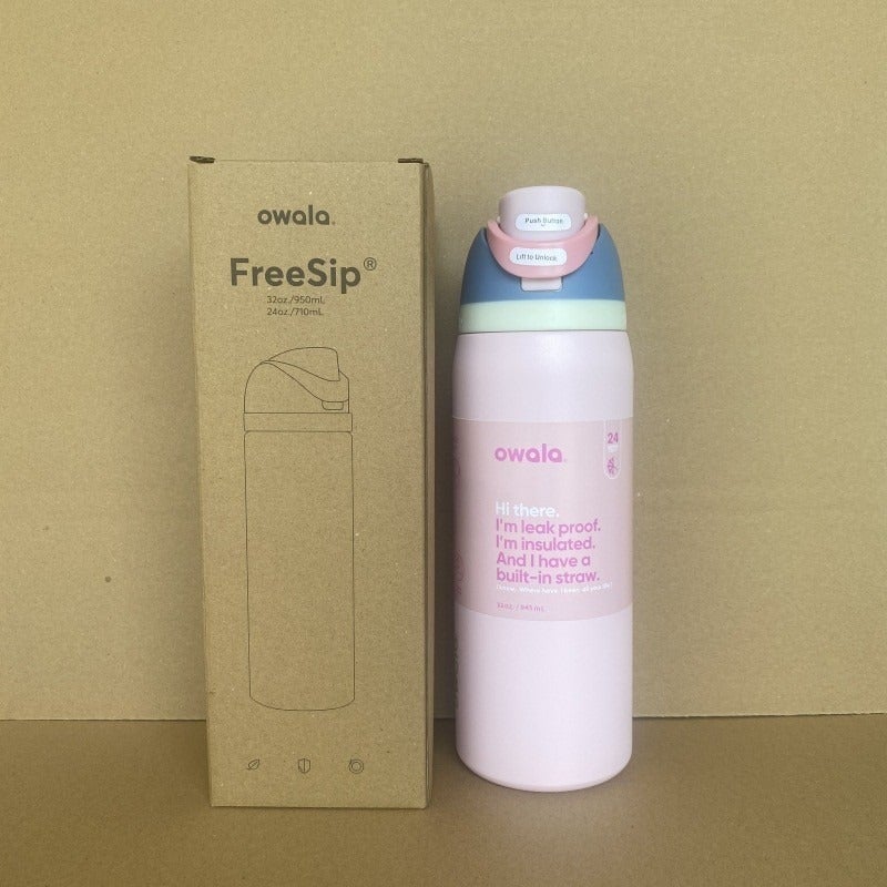 Owala Fruit Cup 304 Stainless Steel Insulated Water Bottle - Large Capacity, Portable Sports Cup with Dual Drinking Straw - Image 1