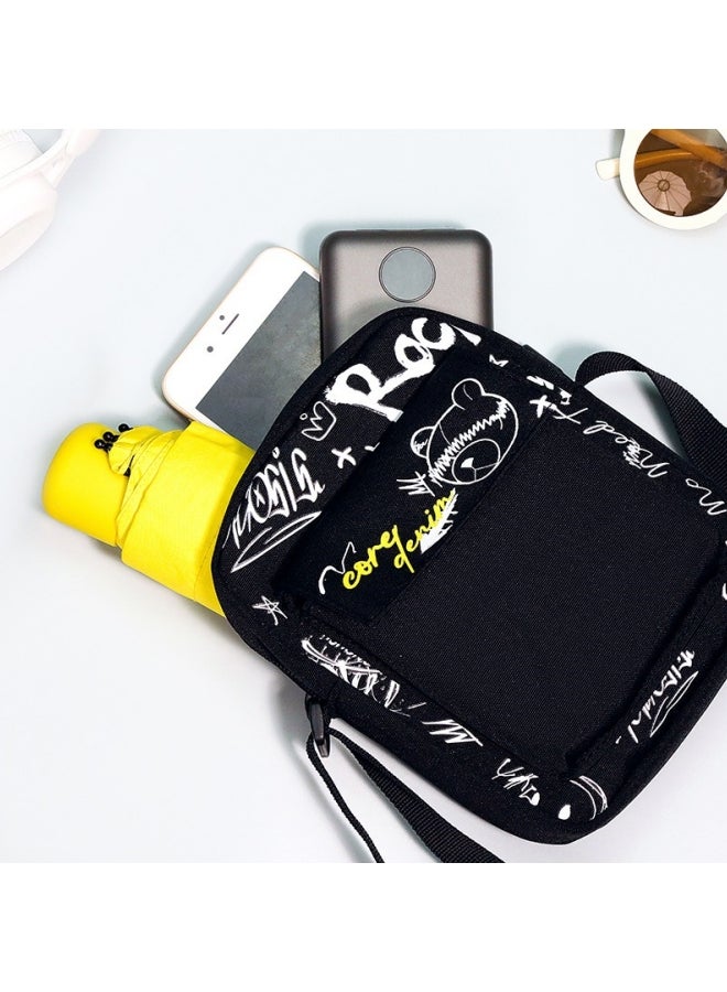 حقيبة كروس عصرية للجنسين، حقيبة كتف للرجال/النساء متباينة، حقيبة كتف، حقيبة جانبية، حقيبة حمل، حقيبة هاتف للركاب اليومي/الحرم الجامعي، حقيبة صغيرة للفتيات/الأولاد/المراهقين/الطلاب - Image 2