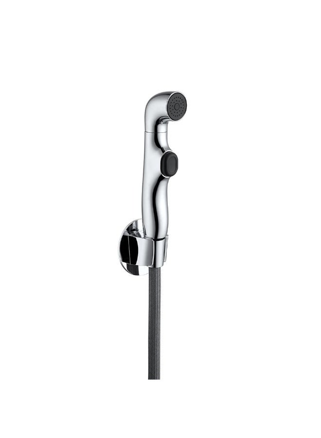 Milano Plus Chrome Telephone Shattaf Set - Classic Handheld Bidet Spray, Durable PVC Finish, Stylish Bathroom Accessory with 3-Year Warranty - Easy DIY Installation - Image 1
