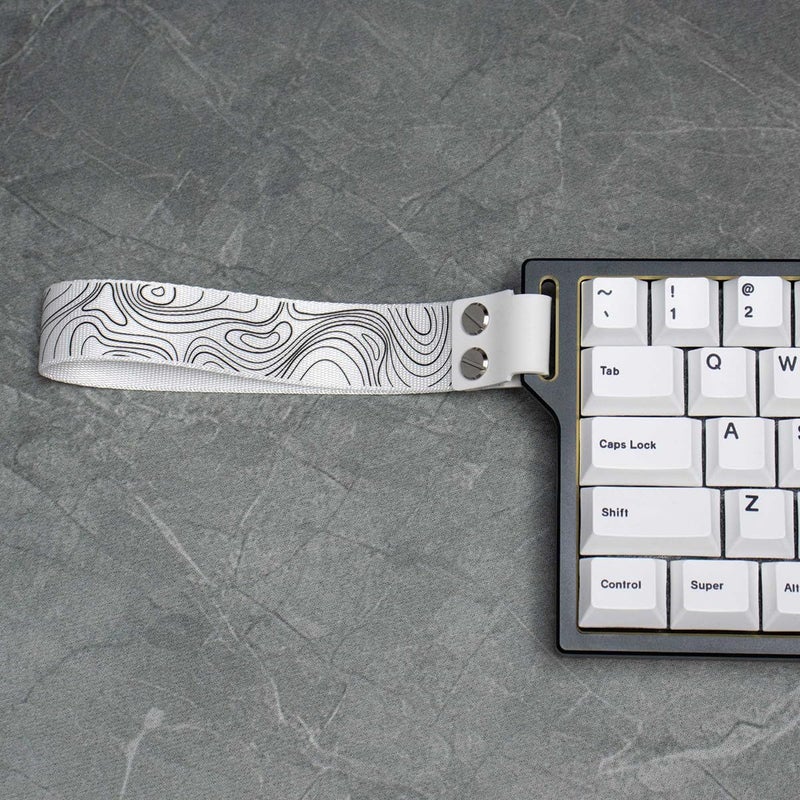 Sumgsn Custom Keyboard Straps Wooting 60he Snap Straps with Adhesive Topographic Pattern Straps for Multiple Mechanical Keyboards (White) - Image 4