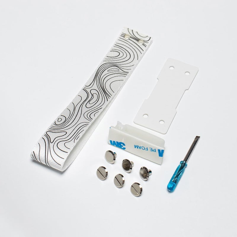 Sumgsn Custom Keyboard Straps Wooting 60he Snap Straps with Adhesive Topographic Pattern Straps for Multiple Mechanical Keyboards (White) - Image 3