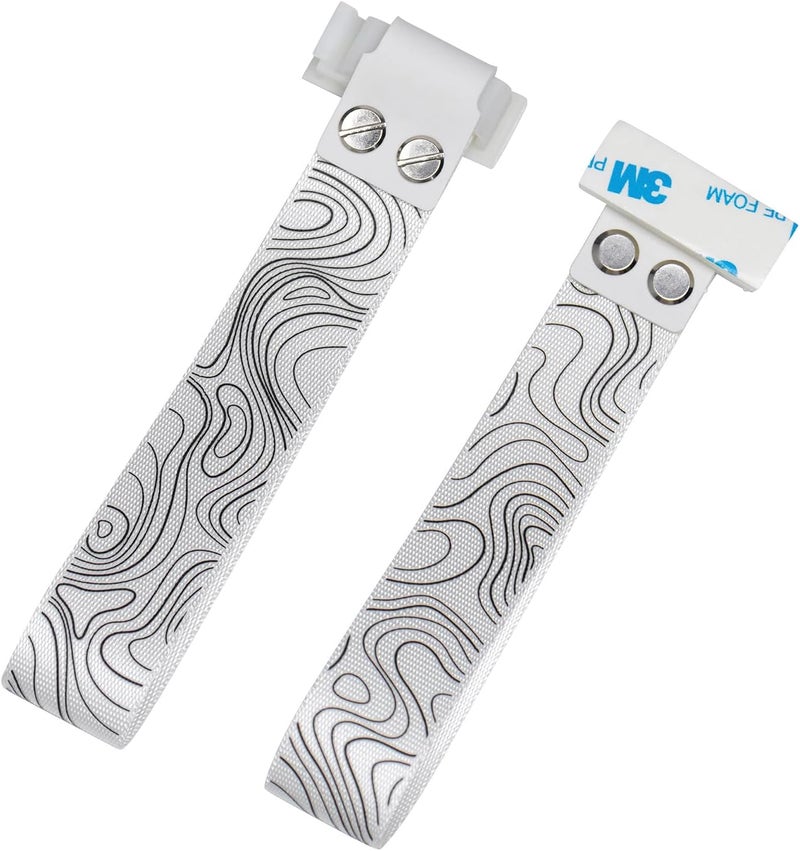 Sumgsn Custom Keyboard Straps Wooting 60he Snap Straps with Adhesive Topographic Pattern Straps for Multiple Mechanical Keyboards (White) - Image 1