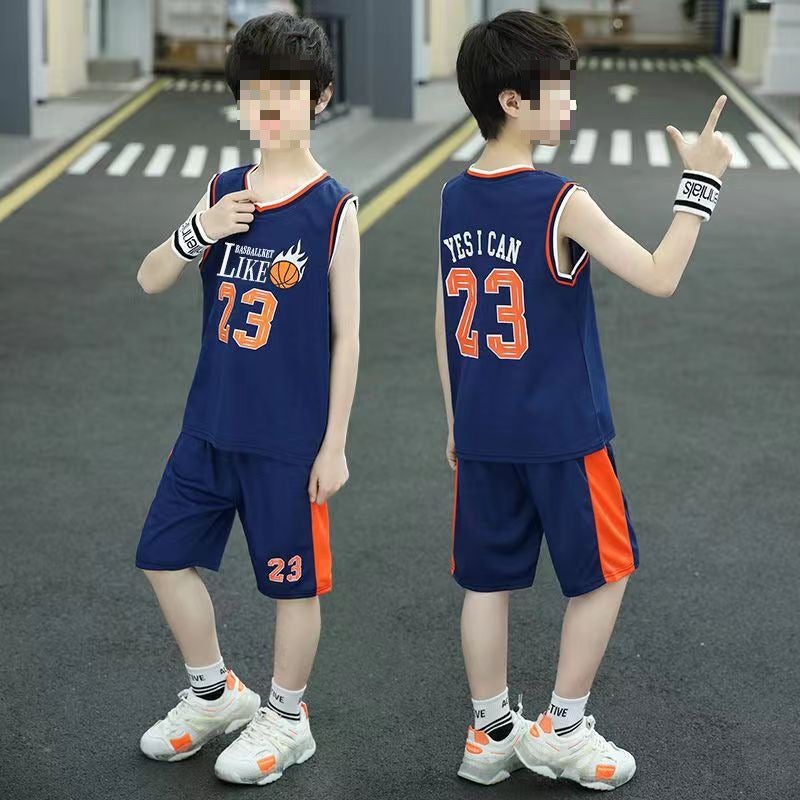Boys Basketball Suit Suit Summer Thin 2023 New Children'S Sports Summer Clothes Children'S Vest Quick-Drying Clothes - Image 2