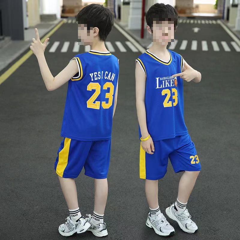 Boys Basketball Suit Suit Summer Thin 2023 New Children'S Sports Summer Clothes Children'S Vest Quick-Drying Clothes - Image 3