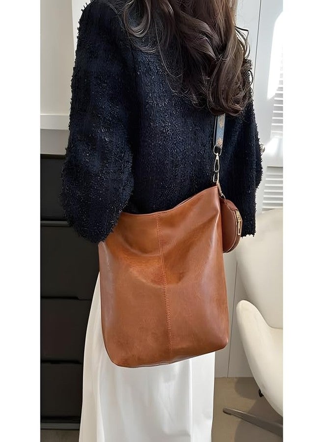 HaveGlam Brown Korean Extra Pouch Handbag | Office Handbag for Women | Work Tote with Designer Shoulder Strap | Brown - Image 2