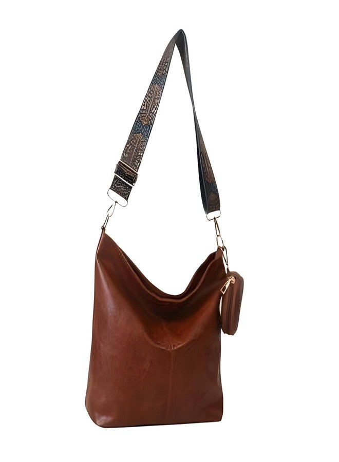 HaveGlam Brown Korean Extra Pouch Handbag | Office Handbag for Women | Work Tote with Designer Shoulder Strap | Brown - Image 1