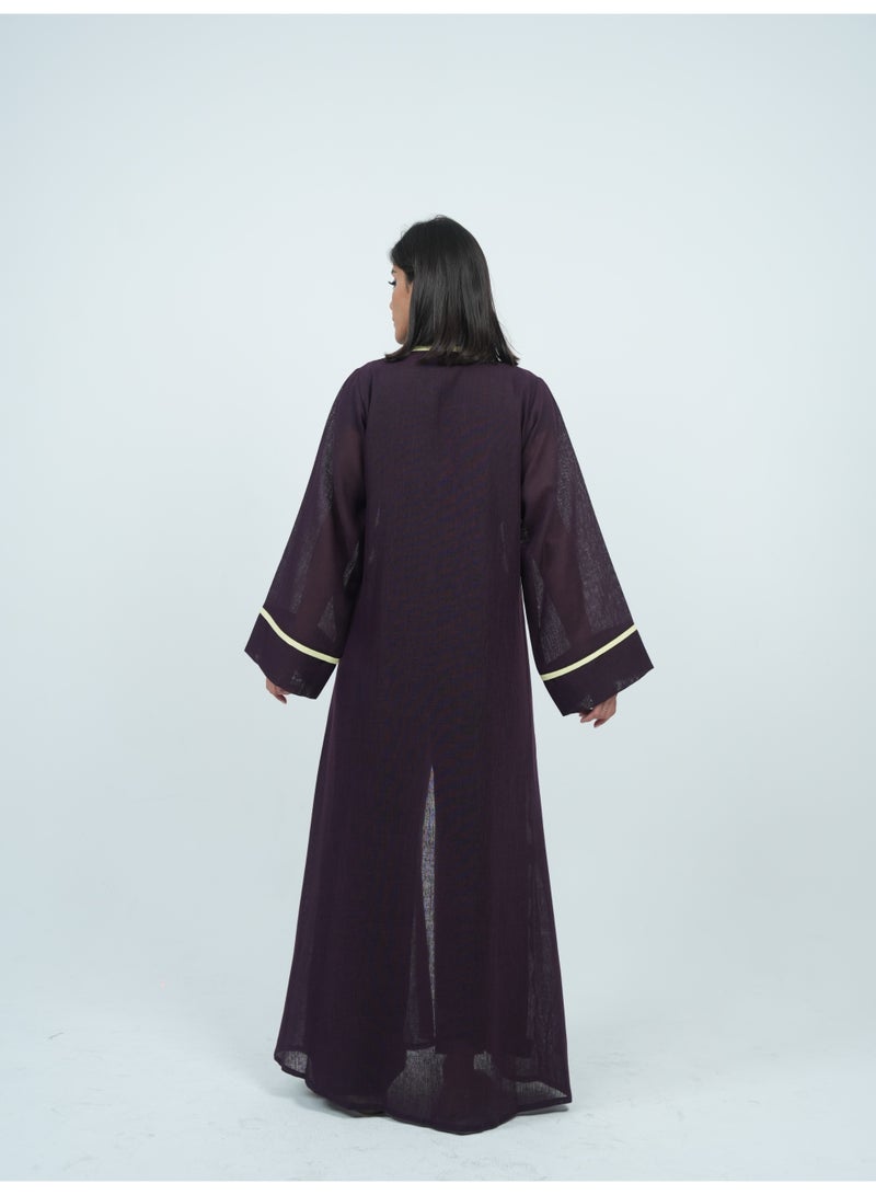 Rosette Abaya Embellishment Abaya with Wide sleeves - Image 3