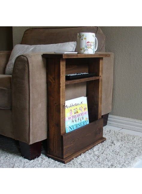 Jdav Jdav Sofa Chair Arm Rest Tray Table Stand Brown Wood  - Image 3