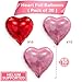 Pedel Pink Red Heart Balloons 20 Pcs 18 Inch Heart Shaped Foil Balloons Galentines Balloons for Girls Birthday Wedding Anniversary Engagement Party Valentines Day Decorations - Image 4