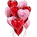 Pedel Pink Red Heart Balloons 20 Pcs 18 Inch Heart Shaped Foil Balloons Galentines Balloons for Girls Birthday Wedding Anniversary Engagement Party Valentines Day Decorations - Image 2