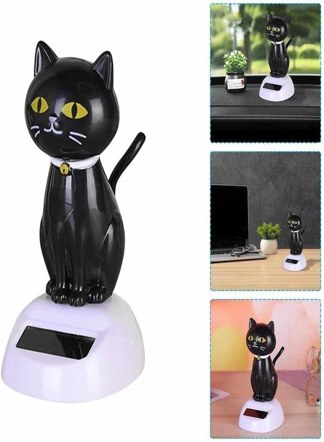 DPWOUM 2Pcs Black Solar CatDoll Dancing Cat,Figure Car Ornament,Dancing Ornaments Solar Powered Car Decoration, Desktop Deco, Gift Window Party Car,Desk Home Furniture for Display,Learning and Education，Kits - Image 2