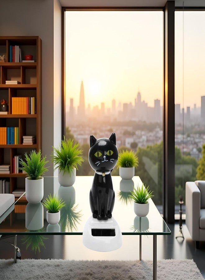 DPWOUM 2Pcs Black Solar CatDoll Dancing Cat,Figure Car Ornament,Dancing Ornaments Solar Powered Car Decoration, Desktop Deco, Gift Window Party Car,Desk Home Furniture for Display,Learning and Education，Kits - Image 4