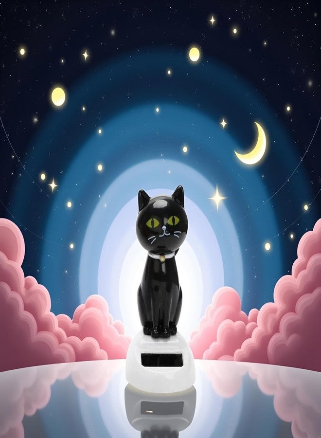 DPWOUM 2Pcs Black Solar CatDoll Dancing Cat,Figure Car Ornament,Dancing Ornaments Solar Powered Car Decoration, Desktop Deco, Gift Window Party Car,Desk Home Furniture for Display,Learning and Education，Kits - Image 5