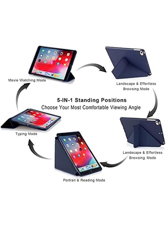 erorex - Origami Case For Ipad Mini 5 4 3 2 Ipad Mini Case 7.9 Inch 5 In 1 Multiple Viewing Angles Smooth Front Cover And Shockproof Soft Flexible Back Auto Sleep Wake Dark Blue - Image 1