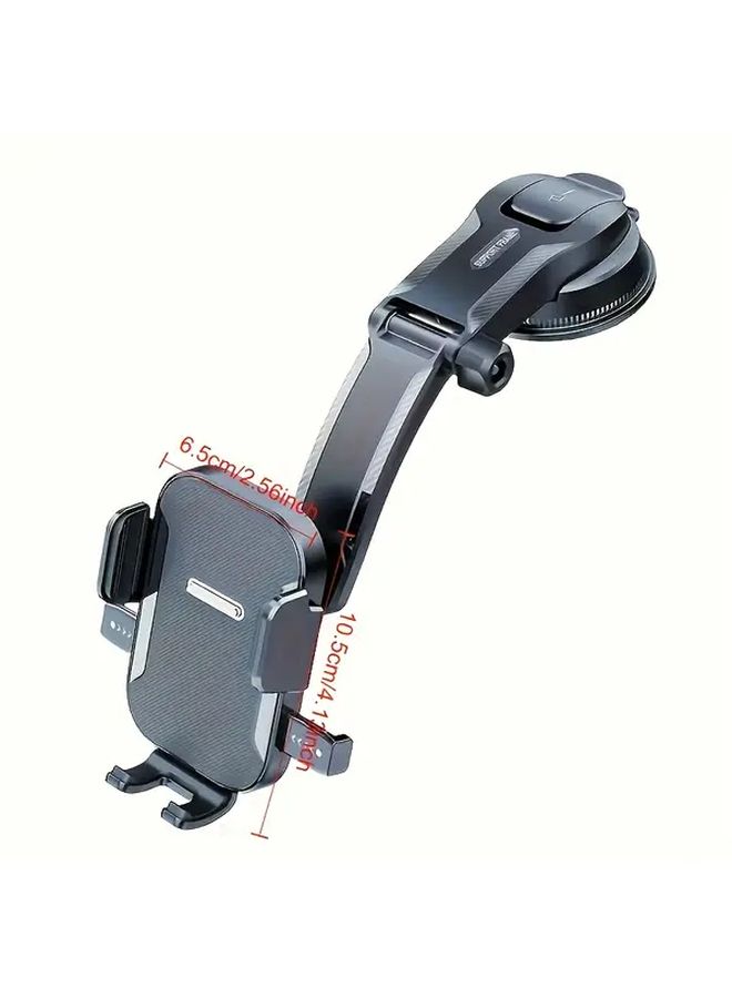 Black 2 In 1 Car Dashboard Phone Holder Strong Suction Cup Adjustable Vertical Horizontal - Image 3