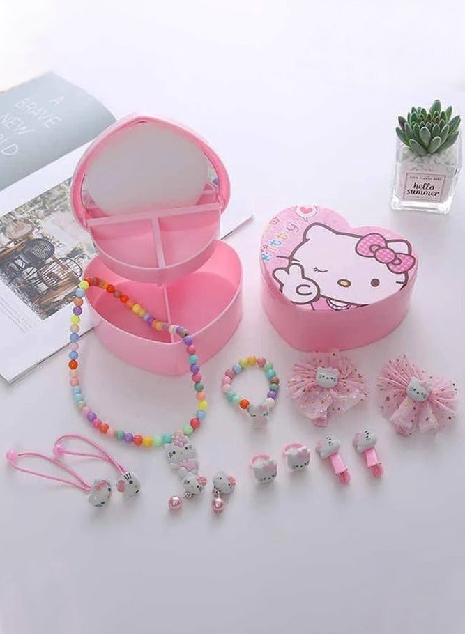 AMERTEER Pretend Play Jewelry Set with DIY Bracelet Beauty Kit Storage Box and Craft Activity for Girls - Image 3