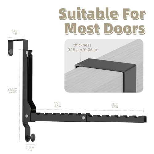 BAKON 2 Pack Heavy Duty Over the Door Hooks Compact 10 Ridges Double Folding Over the Door Clothes Hanger Space Saving Over the Door Drying Rack for Laundry Bedroom Rustproof WaterproofBlack - Image 3