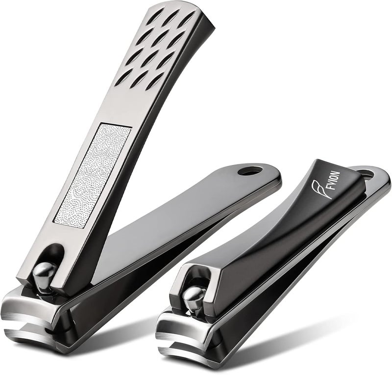 FVION Stainless Steel Nail Clippers, Professional Nail Clippers and Nail File, Perfect for Men and Women - Image 1
