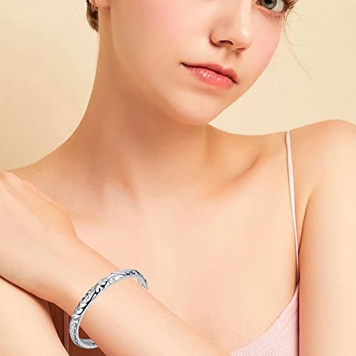 KACON Sterling Silver Bangle Bracelet, Fashion Simple Open Bangles Cuff bracelets for Women - Image 5